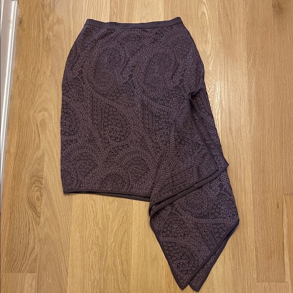Herve Leger Purple Textured Pencil Skirt